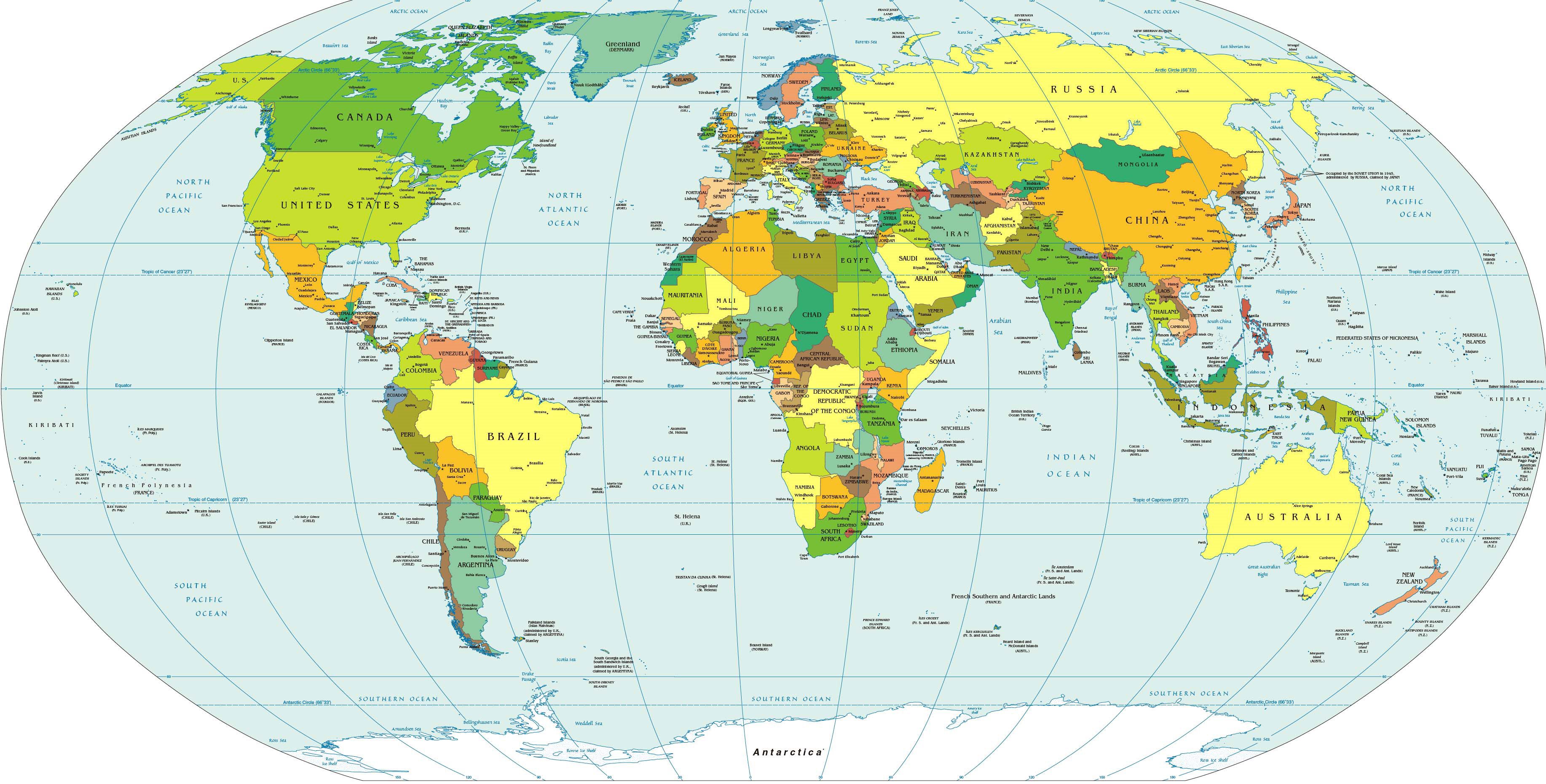 world map political
